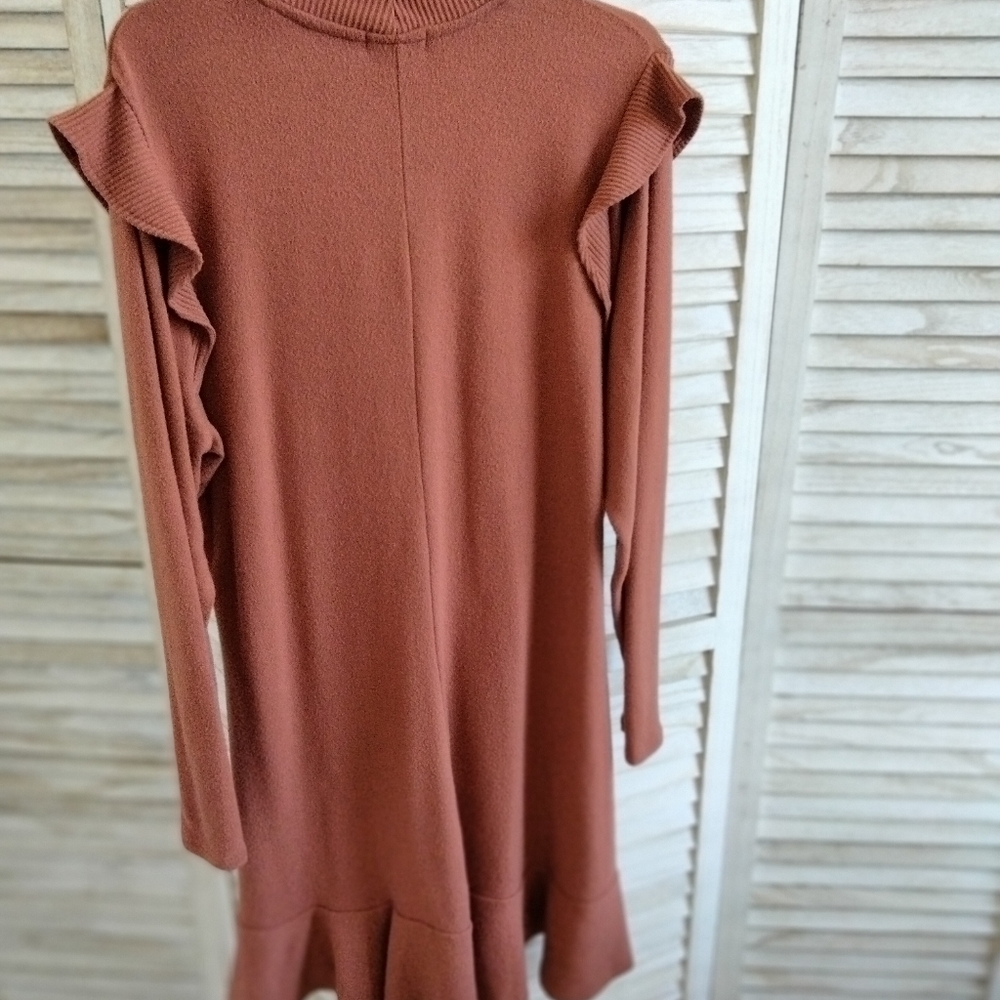 LC Lauren Conrad Ruffles Sweater Dress as L Sweater as XXL - Picture 8 of 9